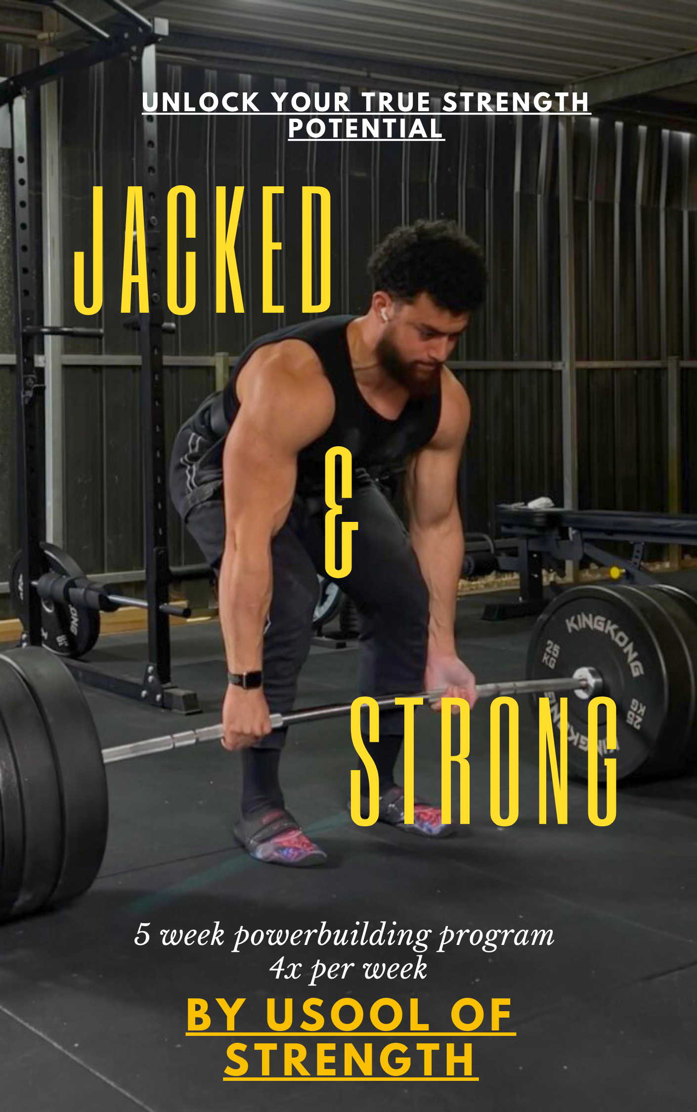 Jacked & Strong novice 5 week powerbuilding program 4x per week